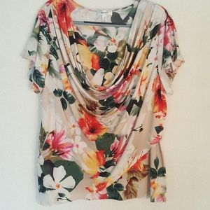 Beautiful top with soft draped neckline!